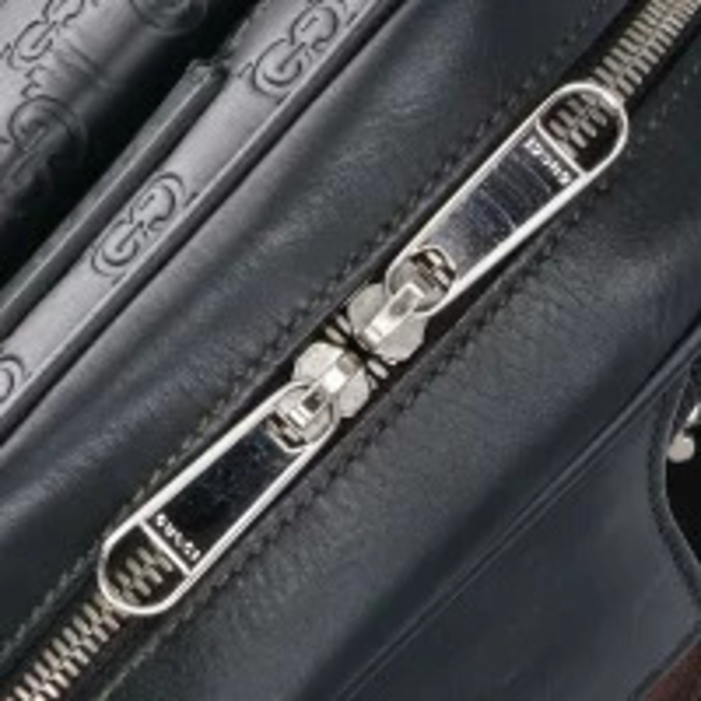 GUCCI Guccissima Leather Body Belt Bum Crossbody Bag Navy Blue AB - Picture 6 of 6